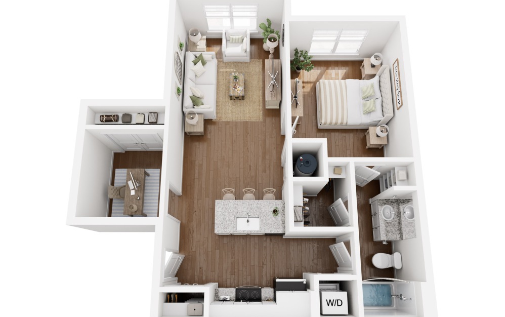 A3 - 1 bedroom floorplan layout with 1 bathroom and 823 square feet A3 - 1 bedroom floorplan layout with 1 bathroom and 823 square feet