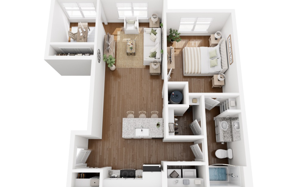 A4 - 1 bedroom floorplan layout with 1 bathroom and 846 square feet A4 - 1 bedroom floorplan layout with 1 bathroom and 846 square feet
